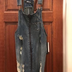 Blue jeans overall dress